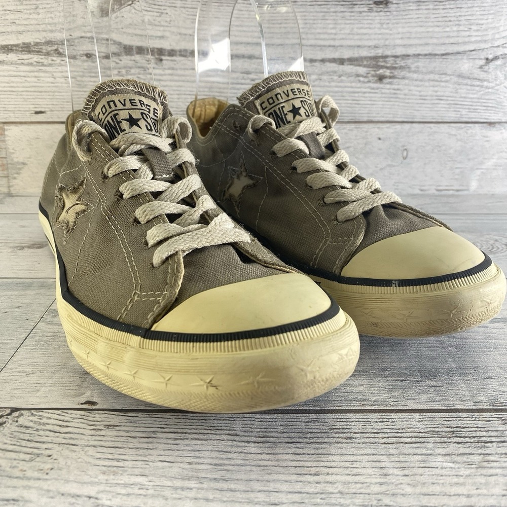 Converse Shoes Womens 9.5 Gray Chuck Taylor One Star Canvas Sneakers Casual Nice
